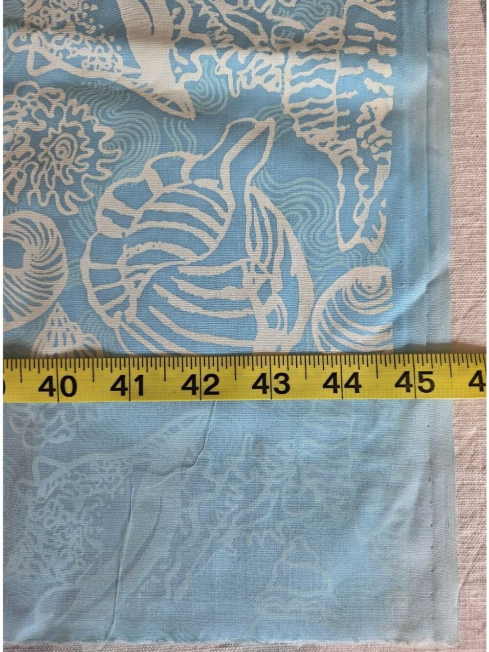 Vtg Sea Life Fabric By Key West Hand Print Fabrics Inc. 45" x 66" Nautical Shell - Picture 5 of 5